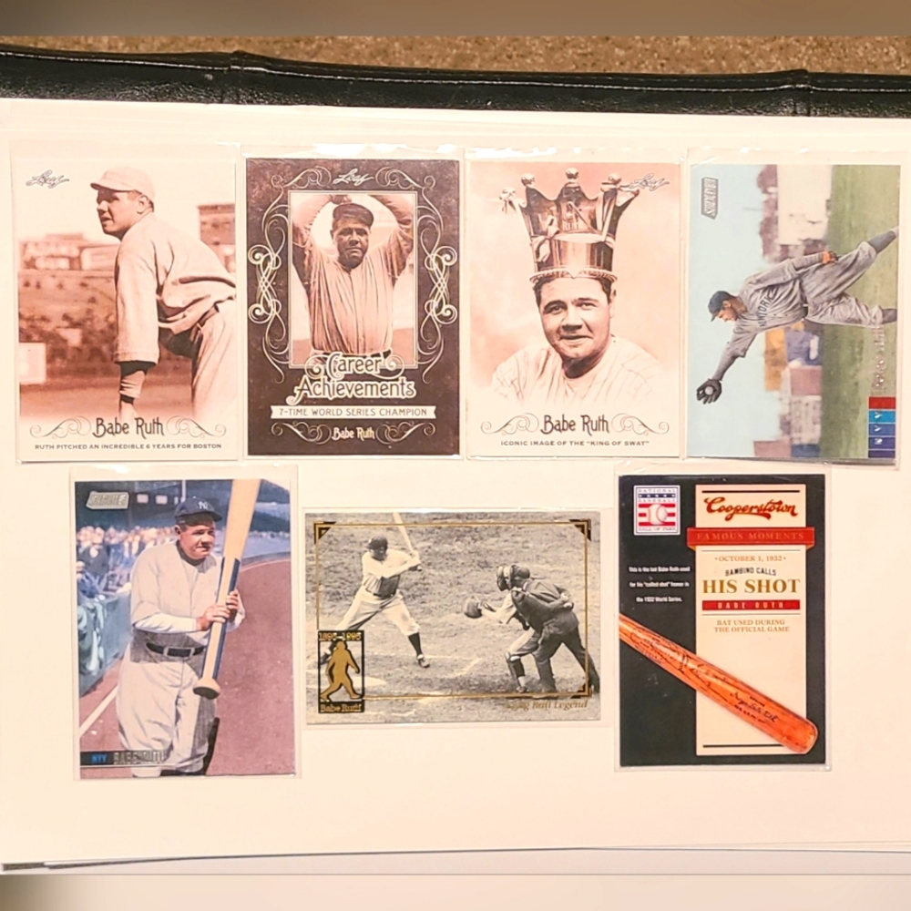 Babe Ruth Topps and Panini MLB Baseball Card Lot of 7